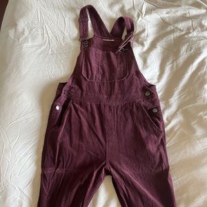 Purple corduroy overalls